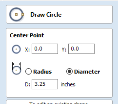 Draw Circle tool on vcarve pro