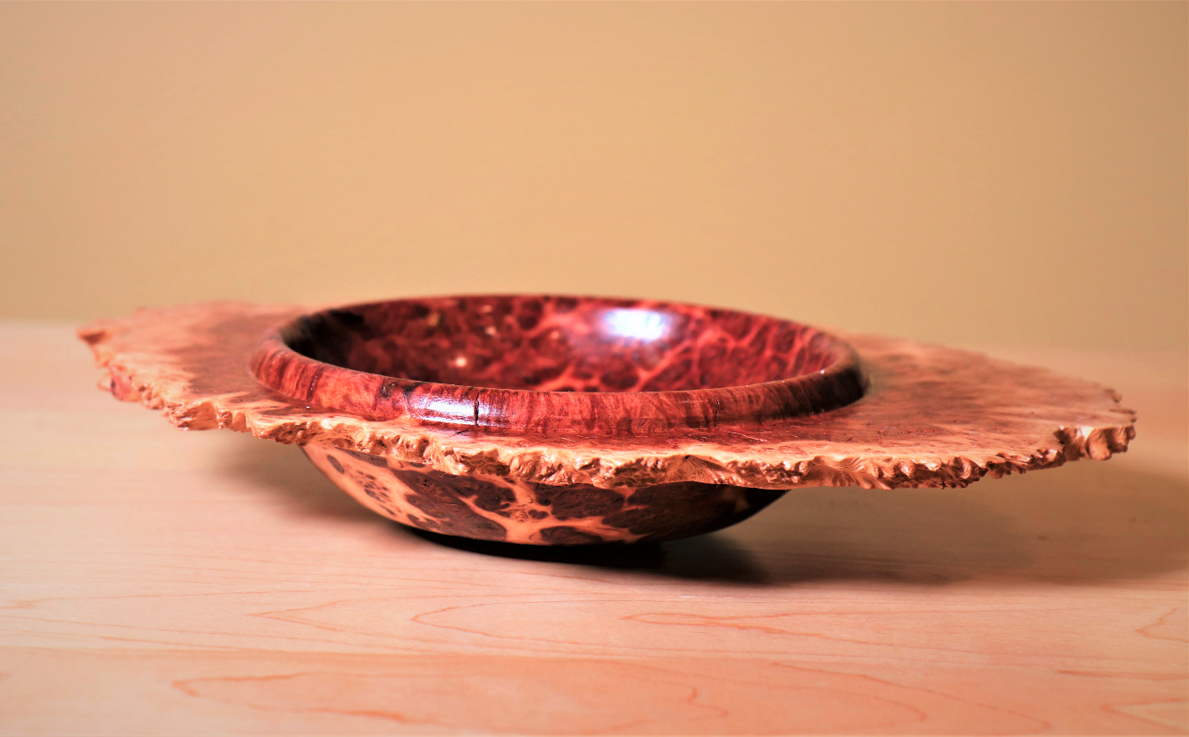 Turning a Winged Bowl in Red Mallee Burl Cap