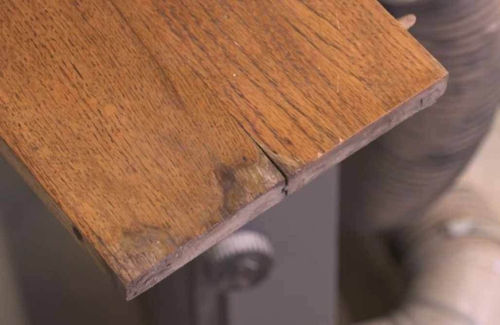 repairing a wood leaf with the use of a bandsaw and jointer